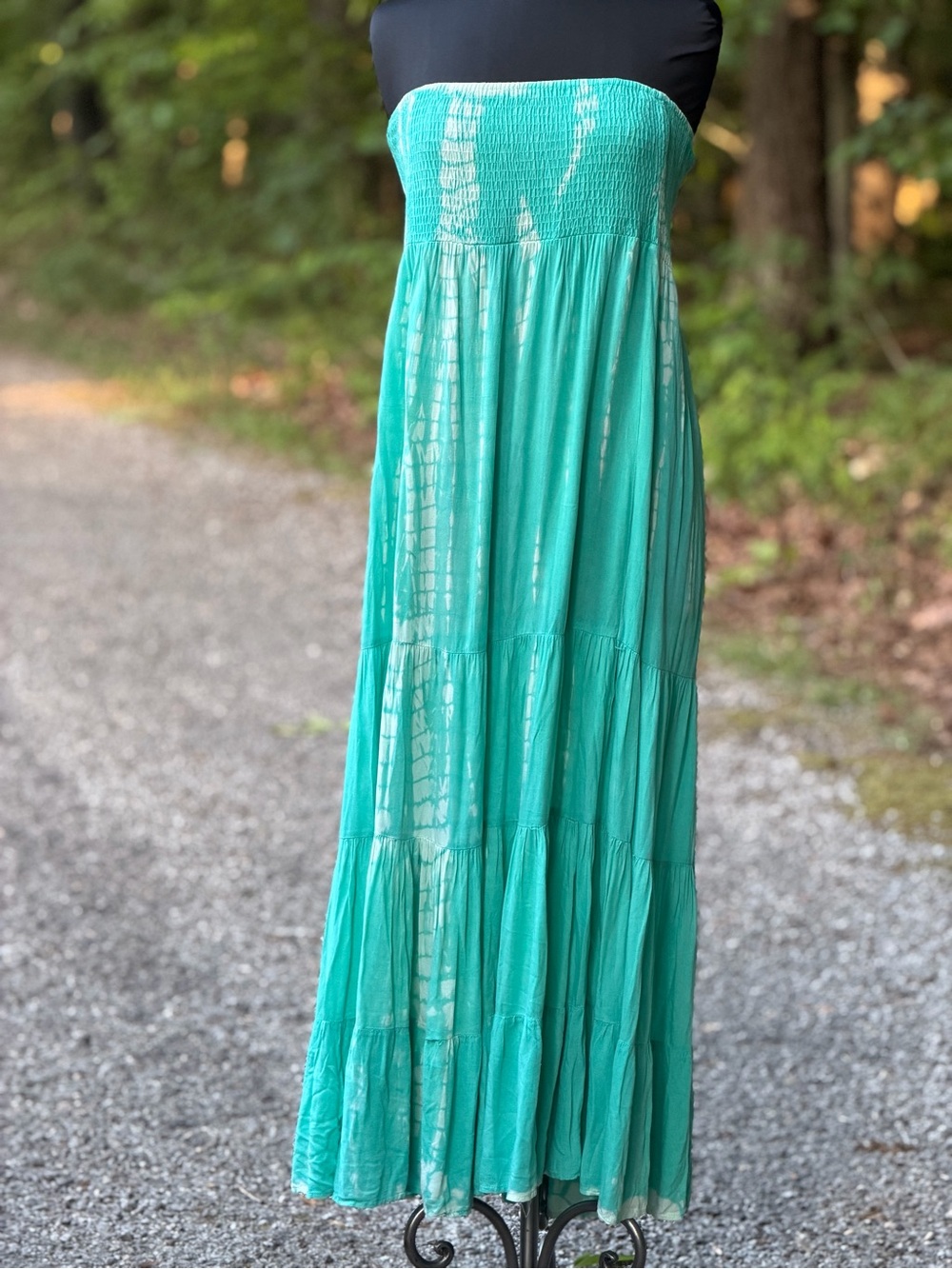 Strapless Maxi Dress in Teal Green - Women